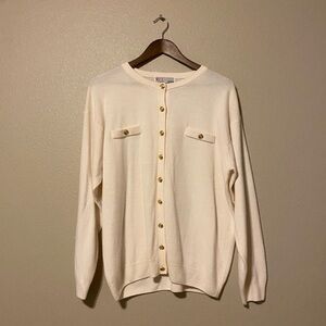 Vintage Milano 14/16 Cream & Gold Sweater